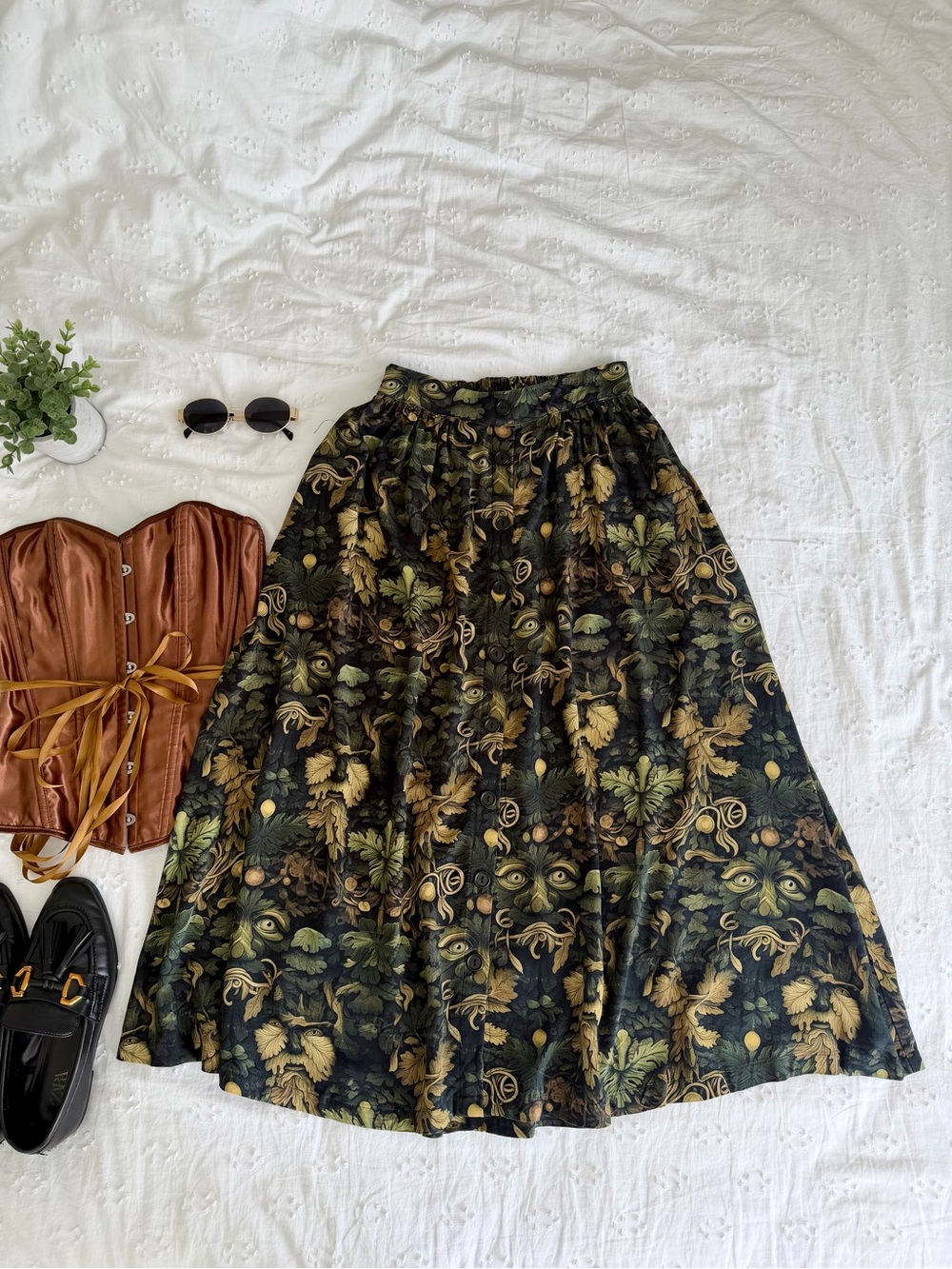 Disturbia Botanical Print Skirt